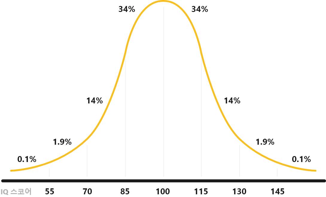 일반 인구의 IQ 분포